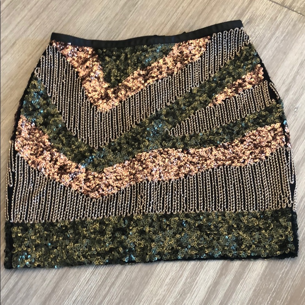Sequins and bead mini skirt